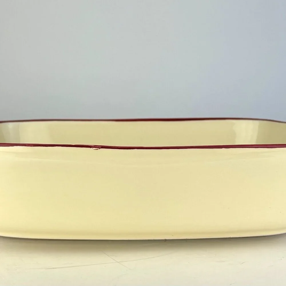 Sur La Table 2000s Italian Fruit Casserole Dish, Figs & Pomegranate Leaves